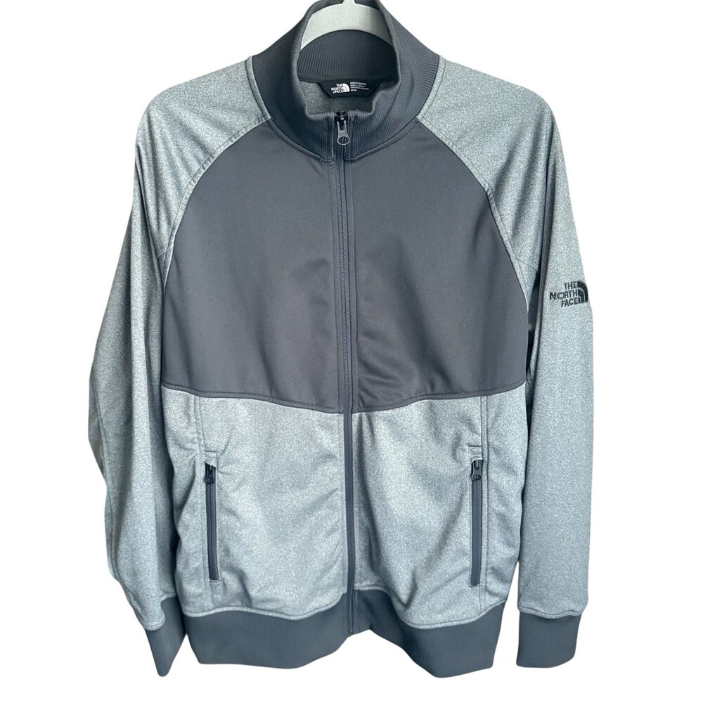 The North Face Men’s Medium Full Zip Sweater Jacket Gray Fleece Athletic Outdoor